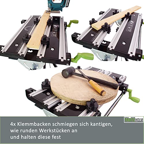 TRUTZHOLM Alu Werkbank klappbar höhenverstellbar Werktisch Spanntisch Arbeitstisch ideal für Werkstatt, Garage, Hobby oder den mobilen Einsatz bis 100 kg belastbar
