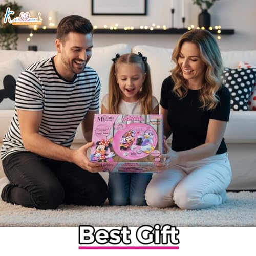Image of Minnie Hover Football - LED Light-Up Air Power Indoor Soccer Ball with Soft Foam Bumper & Super Slide Feature, Safe Gliding Game for Girls, Pink Character Birthday Gift for Kids 3+