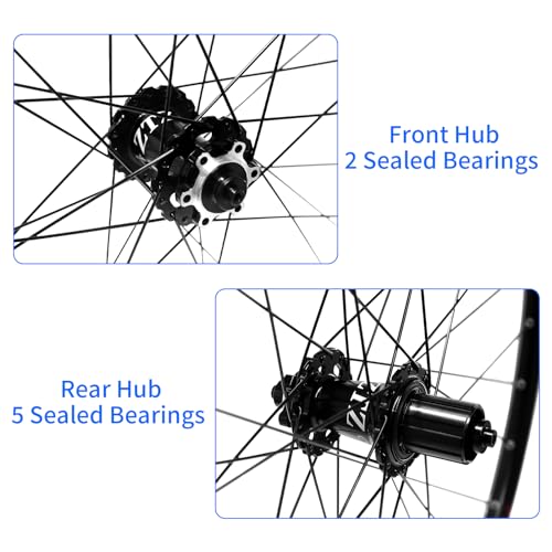 Image of 26 inch /27.5 inch /29 inch Mountain Bike Wheelset，Ultralight Aluminum Alloy Rim 32H High Strength Bike Wheels， Quick Release Disc Brake MTB Wheel Set， Compatible 7-12 Speed Cassette