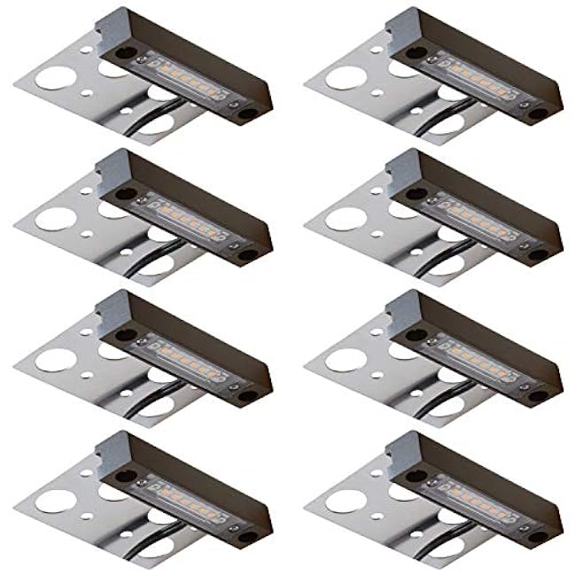 GKOLED 8-Pack 4 Inches LED Hardscape Light, Paver Wall Light, 2W 2700K LED Lighting Source, Outdoor Step Lights, Solid Powder Coated Die-cast Aluminum Housing, Low Voltage 12V AC/DC, UL Listed