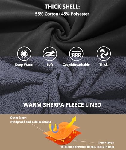 Image of GEEK LIGHTING Men's Fleece-Lined Zip Up Hoodie, Thick Hooded Jacket Winter Warm Athletic Sweatshirt