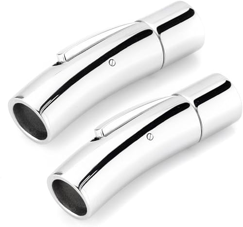 Miniatura 5 de Beadnova - Cierre de cordón magnético de acero inoxidable con mecanismo de bloqueo para joyería