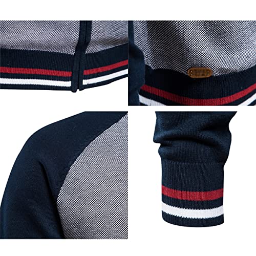 [MC MensCasual] [エムシー]ニット セーター ゴルフ メンズ ゴルフウェア フルジップアップ 長袖 ニットジャケット トップス ライン 秋冬 1-ブラック M 5枚目