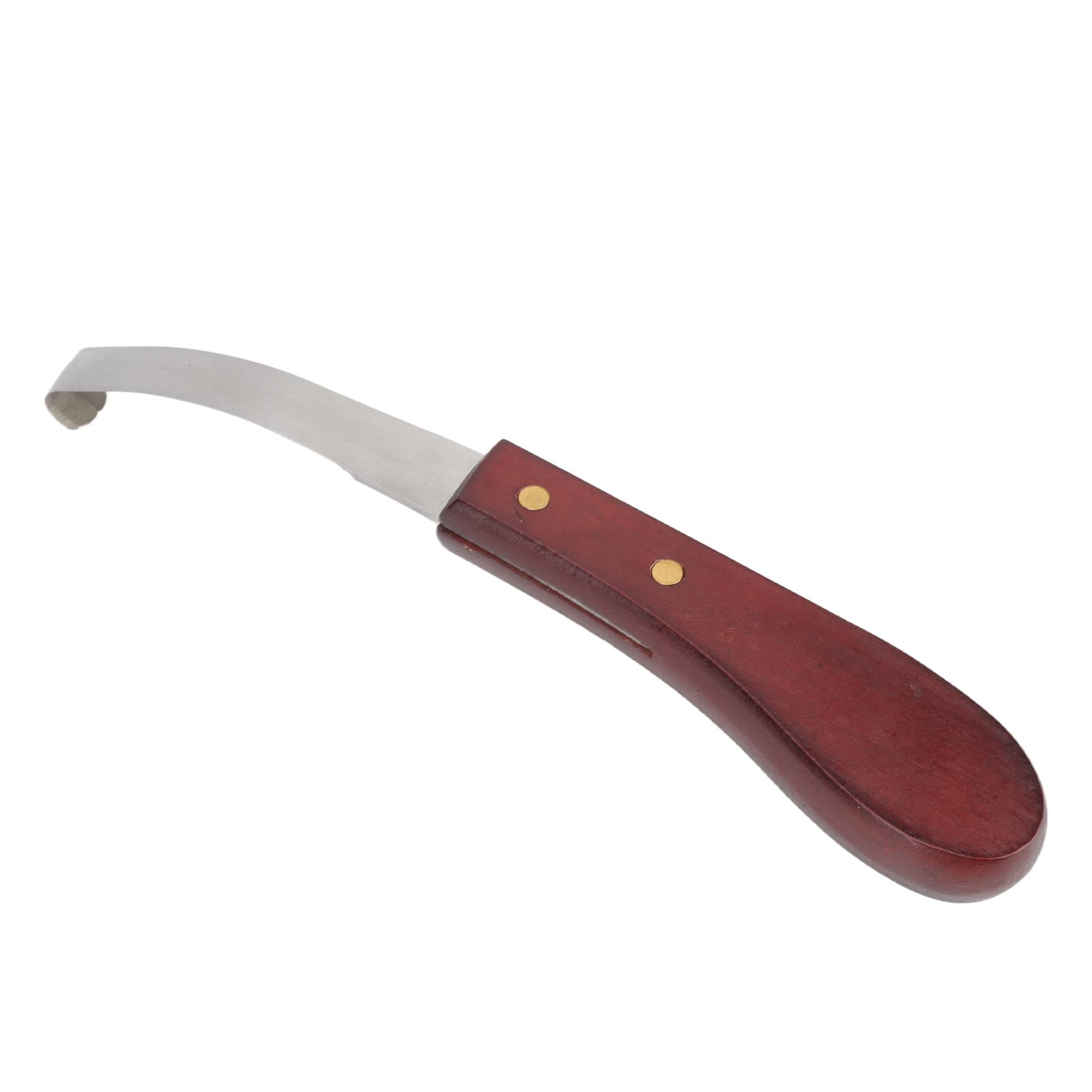 Haofy Cuchillo para Pezuñas de Caballo, Cuchillo para Pezuñas, Navaja de Afeitar de Acero Inoxidable, Cuchillo para Herrar para Diestros de Doble Cara, de Madera, Cuchillo con