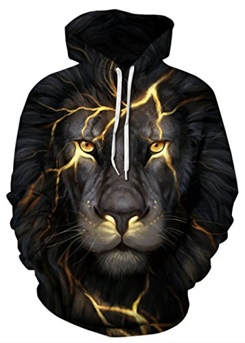 QingLemon Men's Hooded Patterns Print Galaxy Sweatshirts Pocket Pullover 3D Hoodies(M222, L-XL)