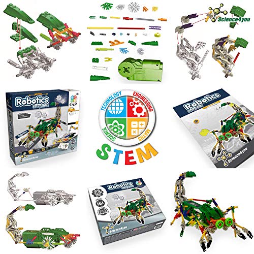 Science4You Scorpiobot Robotics Kit For Kids - Building Robot Toys For Kids 8-12 Year Olds, Robot Kit With 161 Pieces, Stem Building Games, Robots For Kids, Gift For 8+ Year Olds Boys And Girls #TOP7