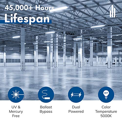 Hyperikon 8 Foot LED Tube, T8 T10 T12 36W=75W, Ballast Bypass, Frosted Lens, UL, Crystal White, 20 Pack
