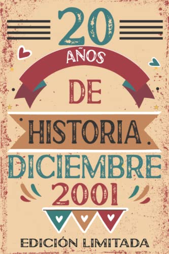 20 Años De Historia Diciembre 2001: 20 años. Libro de visitas, cuaderno, 110 páginas de felicitaciones, idea de regalo, regalo Para la esposa, novia, mujer, La madre