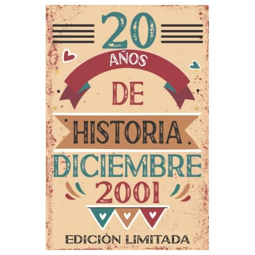 20 Años De Historia Diciembre 2001: 20 años. Libro de visitas, cuaderno, 110 páginas de felicitaciones, idea de regalo, regalo Para la esposa, novia, mujer, La madre