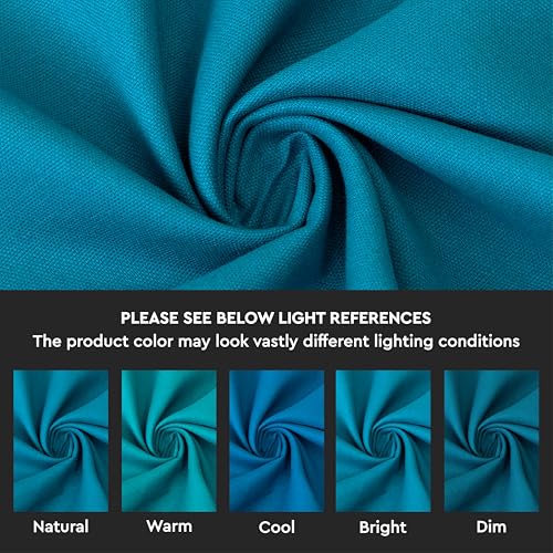 Image of Encasa XO Dining Cocktail Napkins 12 pcs (1 Dozen) Set of Large 23x23 cm (9 inchx9 inch) - Azul Blue - Absorbent Heavy Cotton Party Fabric Machine Washable for Home Restaurant Banquet & Hotel