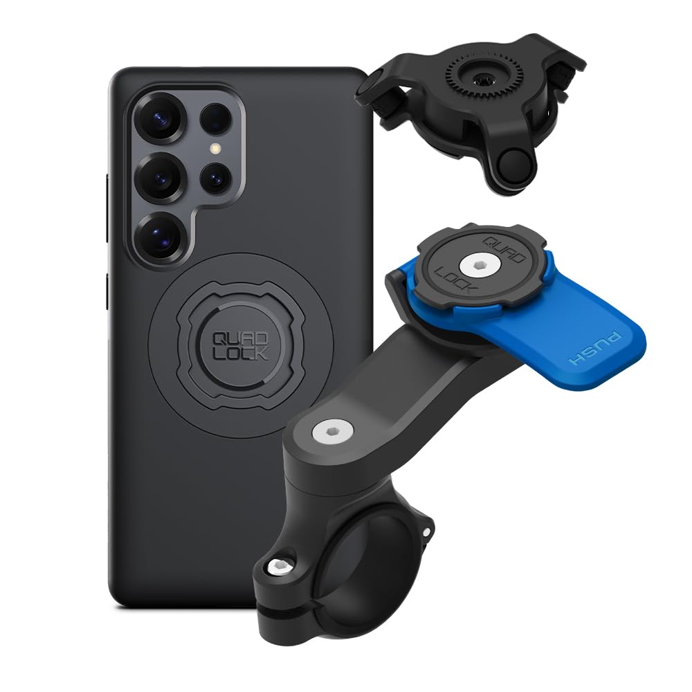 Quad Lock Moto Handlebar Kit with Dampener & MAG Case for Galaxy S25 Ultra