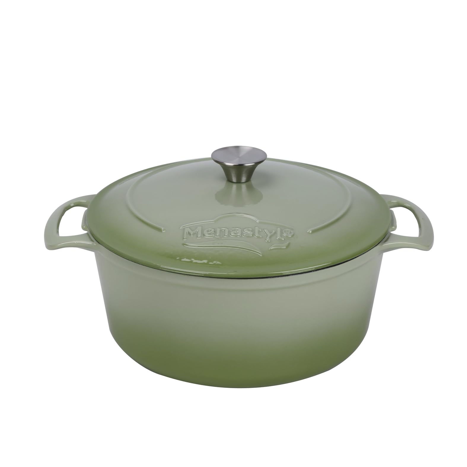 MENASTYL - COCOTTE COLETTE RONDE 7L 29CM EN FONTE ÉMAILLÉ VERT - 6020075