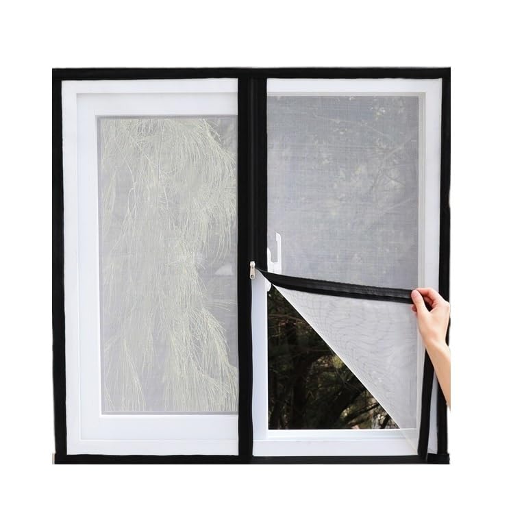 Malla negra de ventana 190x160 cm para un hogar fresco y libre de mosquitos