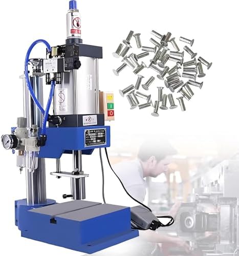 200KG Veal Pneumatic Punch Press - High Precision Bench Press for Small Gas Riveting, Dual Button & Foot Pedal Operation, Ideal for Efficient Hole Punching