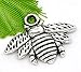 Housweety 50pcs Metal Bee Charm Pendants 21mm x 16mm(7/8"x 5/8") (Silver Tone)