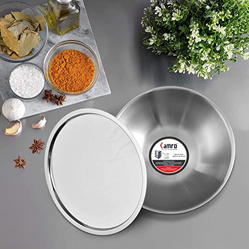 Image of Camro Triply Artisian Tasla with Lid (1.8 Liters, 22 Cm) with Steel Lid | Stainless Steel Induction Friendly | 3-Layer Body, Dishwasher Safe | 15+Years of Innovation and Quality