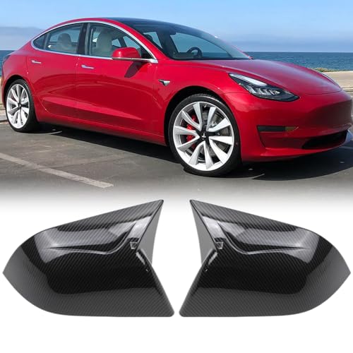 Coque de rétroviseur pour Tesla Model 3 2017-2024 en ABS motif carbone pour protection extérieure