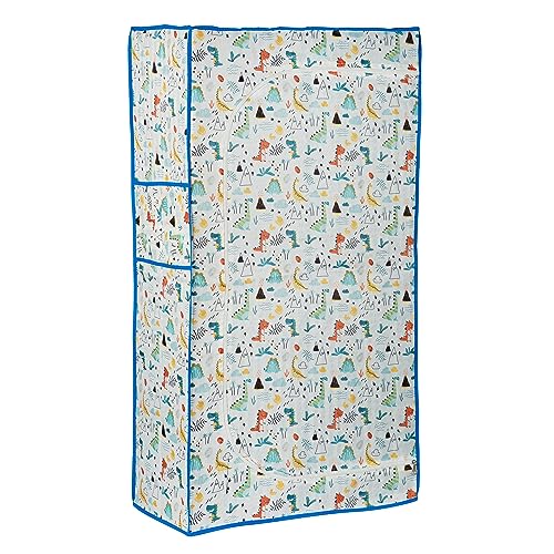 Image of BONTEC Baby Wardrobe for Clothes - almirah - Rack fot Storage Multipurpose Plastic almirah Printed Cover 6 Shelves Storage Clothes Storage Rack Quick Cabinet /Multipurpose (Baby Dinosaur)