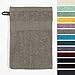 Produktbild Lumaland Premium 10er Set Waschlappen Waschhandschuhe Baby Waschlappen Frottee 16 x 21 cm 100% Baumwolle 500 g/m² mit Aufhänger Taupe