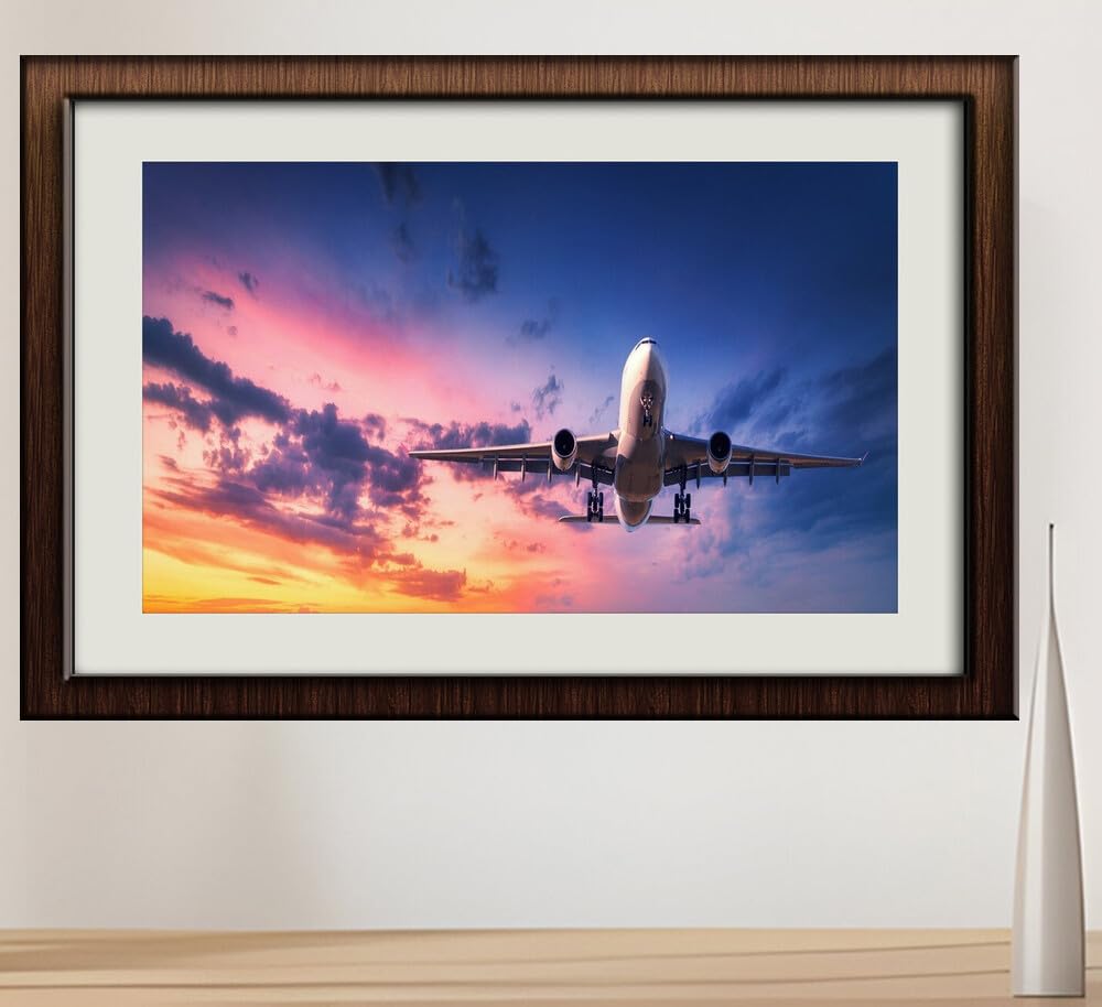 JVERF - JZZI00975 Passenger Airplanes Sky Flight| Self-Adhesive Painting | Frameless