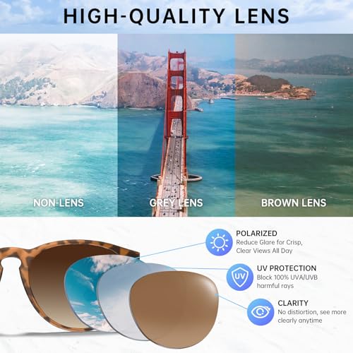 STGATN 2 Packs Round & Aviator Polarized Sunglasses for Women Men UV400 Protection4