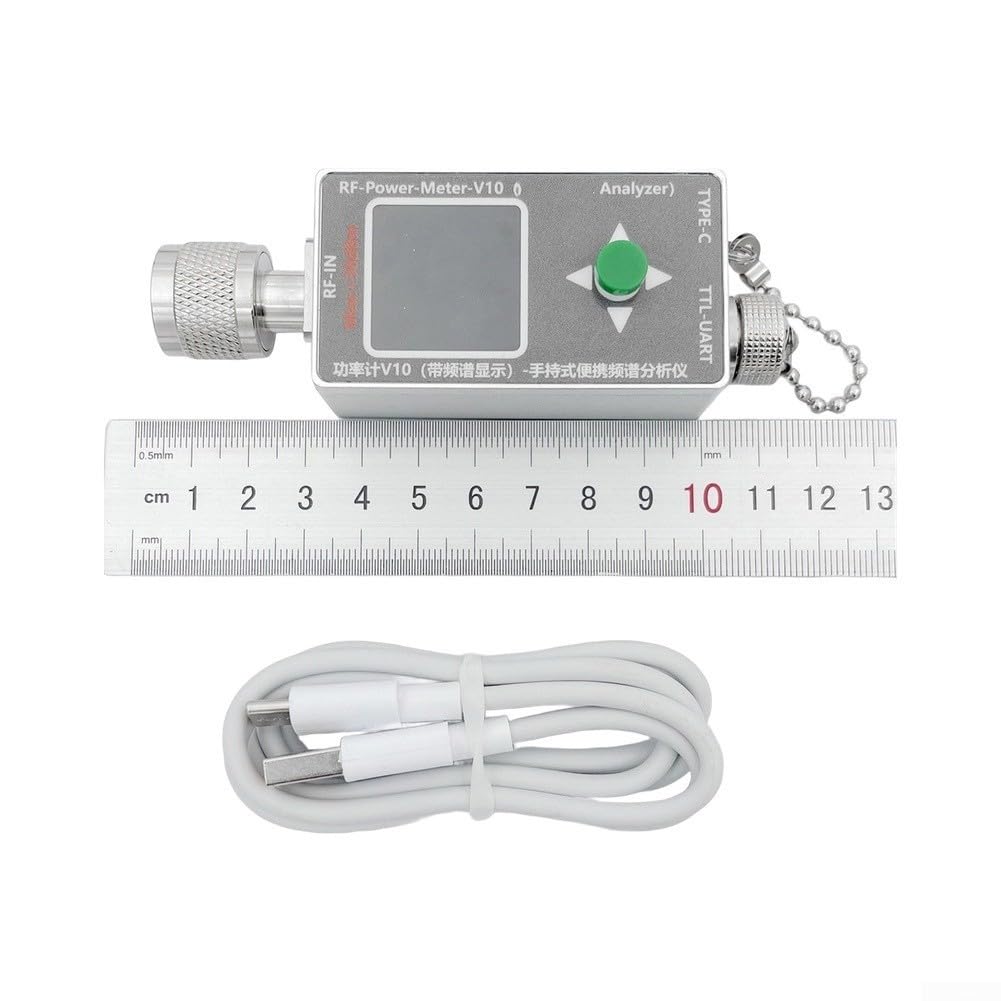 Für v10 N-Type RF Leistungsmesser 4 GHz für Spektrumanalysator Signaldetektor für HAM-Radio – Digitalanzeige 30 dBm max. Eingang, graue Legierung (Leistungsmesser)