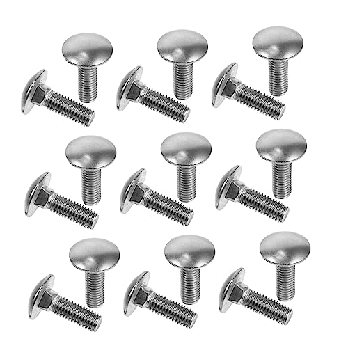 HAWILLOSCH 30pcs Stainless Steel Bolts Screws Round Head Square Neck Anti-Theft for Wood Metal and Shelf Constructi