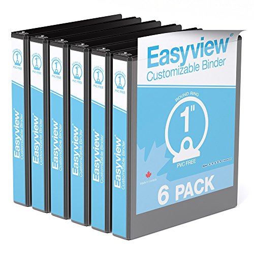 Easyview Premium, Round Ring, Customizable, View Binder, 6 Pack