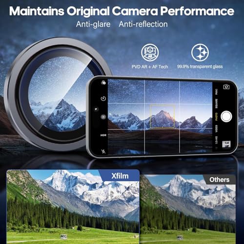 Image of for iPhone 17 Camera Lens Protector Original Individual Lens Screen Protector | 9H Hardness, Scratch-Resistant, Case Friendly (Black)