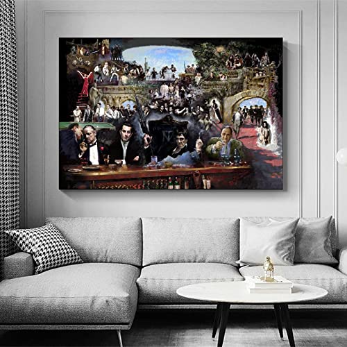Scarface Godfather Goodfellas Sopranos Rat Pack James Gandolfini Canvas Art Poster And Wall Art Picture Print Modern Family Bedroom Decor Posters 16X24Inch(40X60Cm) #TOP2