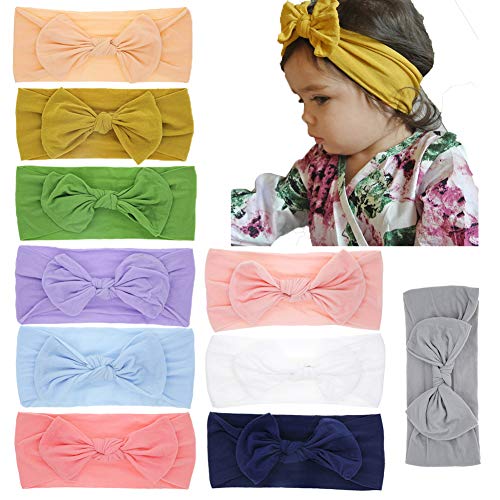 Multicolored Nylon Head Wrap and Chiffon Big Flower HeadBand for Baby Girls (ZQ08)