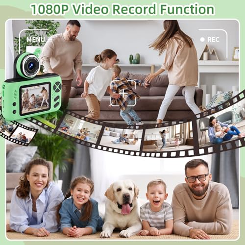 Makolle Kids Camera, Birthday Gifts for Boys and Girls Age 3-8,Video Recorder for Kids 8-12,Childrens Digital Camcorder for vlogging Portable Kids Selfie Camera with SD Card Green - image 7