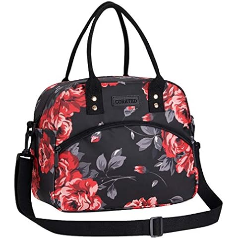 Insulated Lunch Bag with Strap, Thermal Lunch Box Snacks Cooler Bags for Women, Men, Kids, Girls, Boys Meal Prep (Rose) Cover