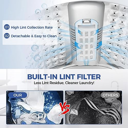 20Lbs Portable Washing Machine Nictemaw Portable Washer, 2.8 Cu.ft Washer and Dryer Combo with Drain Pump, 10 Programs 8 Water Level Compact Laundry Washer for Home, Apartment, RV, Dorms - Image 7