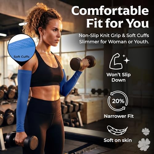 Image of SportsTrail Cooling Arm Sleeves for Men & Women - Breathable, UV Sun Protection, Sports Arm Sleeves for Women, Men & Youth