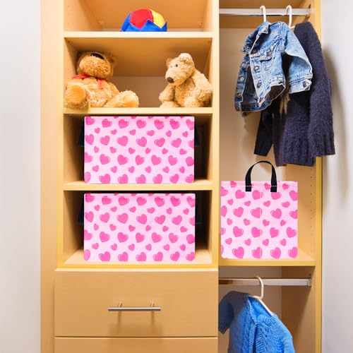 Image of Valentine's Day Storage Basket Baby Hamper Collapsible Organizer Bin Gifts Shelf Baskets for Room Decor