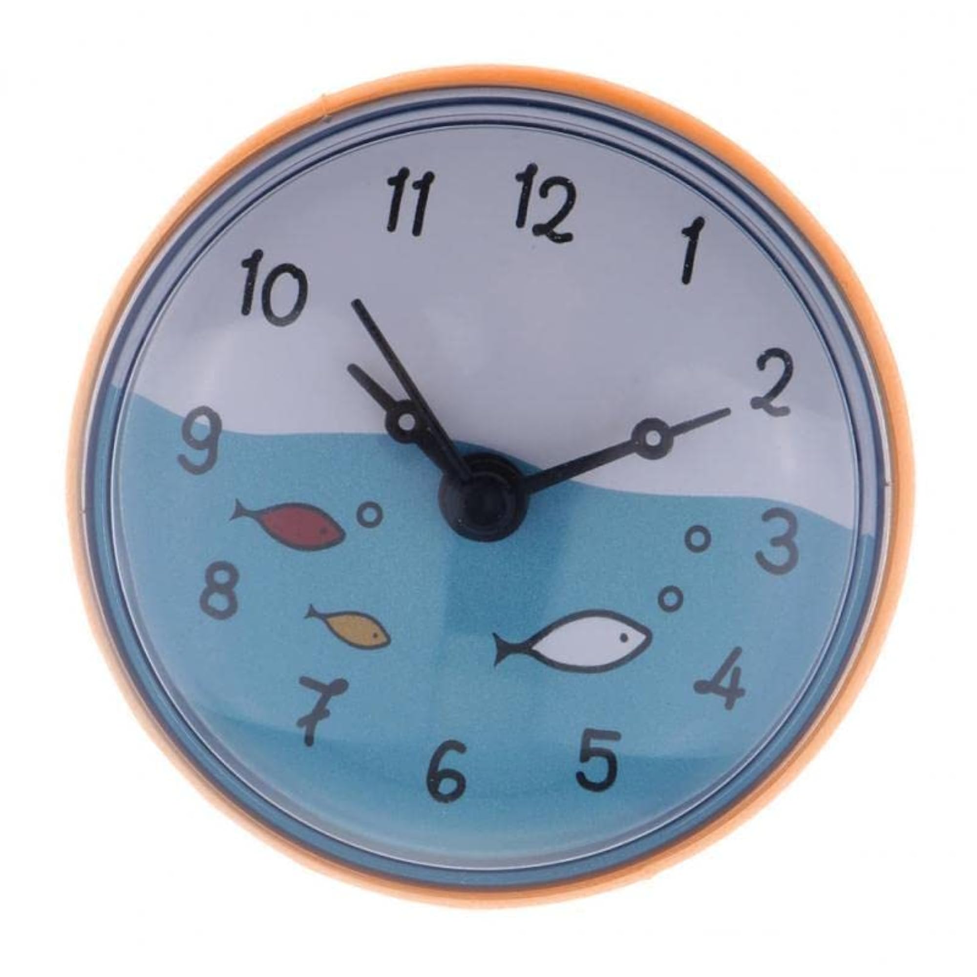 Mini Wall Clock Suction Cup Water Resistant for Bathroom/Kitchen