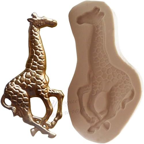 Lindos ciervos divertidos jirafa DIY 3D silicona molde hacer bloques de hielo caramelo fondant chocolates jabones pasteles, mousse jalea vela vela