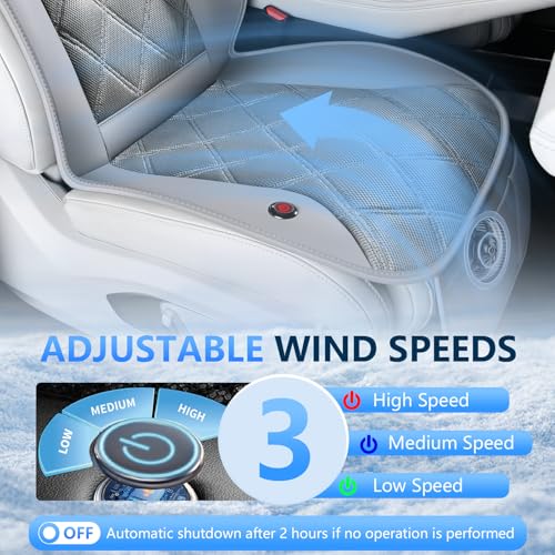 Image of FLORICH Cooling Car Seat Cushion Ventilated Car Seat Cover with 3-Speed Adjustable Universal Fit for 12V /24V Car SUV Truck Van for Summer, Gray