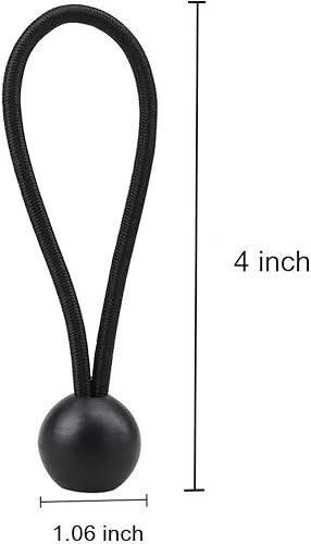 Miniatura 3 de Paquete de 30 bolas elásticas, cuerda elástica negra pesada de 4 pulgadas, correas elásticas multifuncionales para camping, tiendas de campaña,