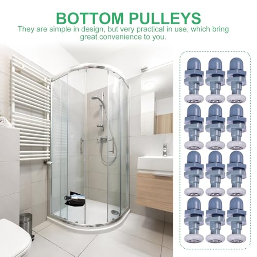 Ruedas mamparas ducha Mipcase 12u, repuestos estables para puertas de baño 6