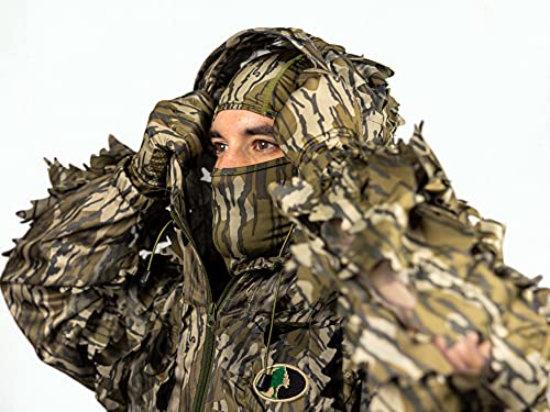 Image of North Mountain Gear Leafy Camo Hunting Jacket - Lightweight 1 /2 Zip Hoodie with Hood & Pouch