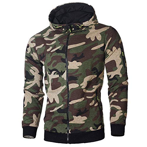 ZARLLE_Hombres Sudadera Sudaderas Hombre, Capucha Diseño Militar Camuflaje Sudadera con Capucha Camisas de Manga Larga Chaqueta Abrigos Outwear