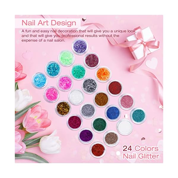 SPTHTHHPY Acrylic Nail Set of 6 UV Nail Polish Set with 48 W UV/LED Nail Lamp, 20g Acrylic Powder Set 3 Colours and 90 ml Acrylic Liquid Professional Liquid Set 15 Nail Brushes – Bild 6