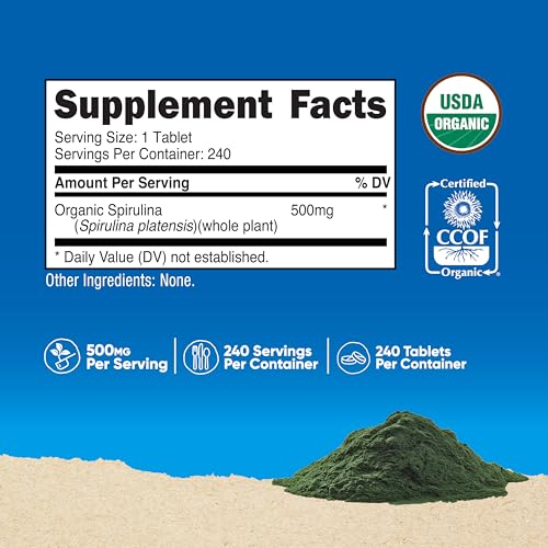 Nutricost Organic Spirulina Tablets
