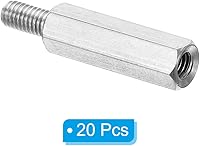 Vista 3 de PATIKIL M3x16mm+0.236 in - Separador hexagonal macho-hembra, paquete de 20 tornillos de separación de PCB de acero inoxidable para placas base