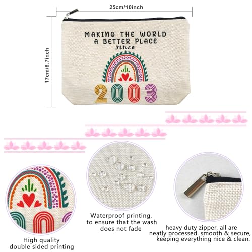 Happy 22nd Birthday Gifts Ideas for Her Makeup Bags, Women, Teenage Girls Trendy Stuff, Girls, Friends, Daughter, Christmas, 2004 Funny Cosmetic Travel Pouch 22 Year Old Birthday Decorations from Mom2