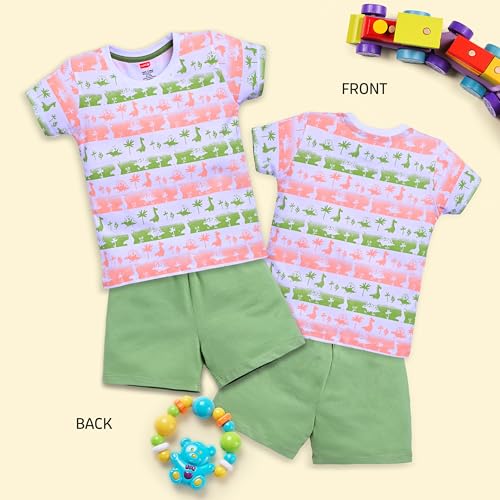 Image of LuvLap Baby Boys Regular Fit 100% Cotton Half Sleeves Boys T-Shirts and & Shorts Set Pack of 3