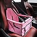 HIPPIH Collapsible Pet Booster Car Seat Cat Car Carrier with Safety Leash and Zipper Storage Pocket with 2 Support Bars, Portable Small Dog