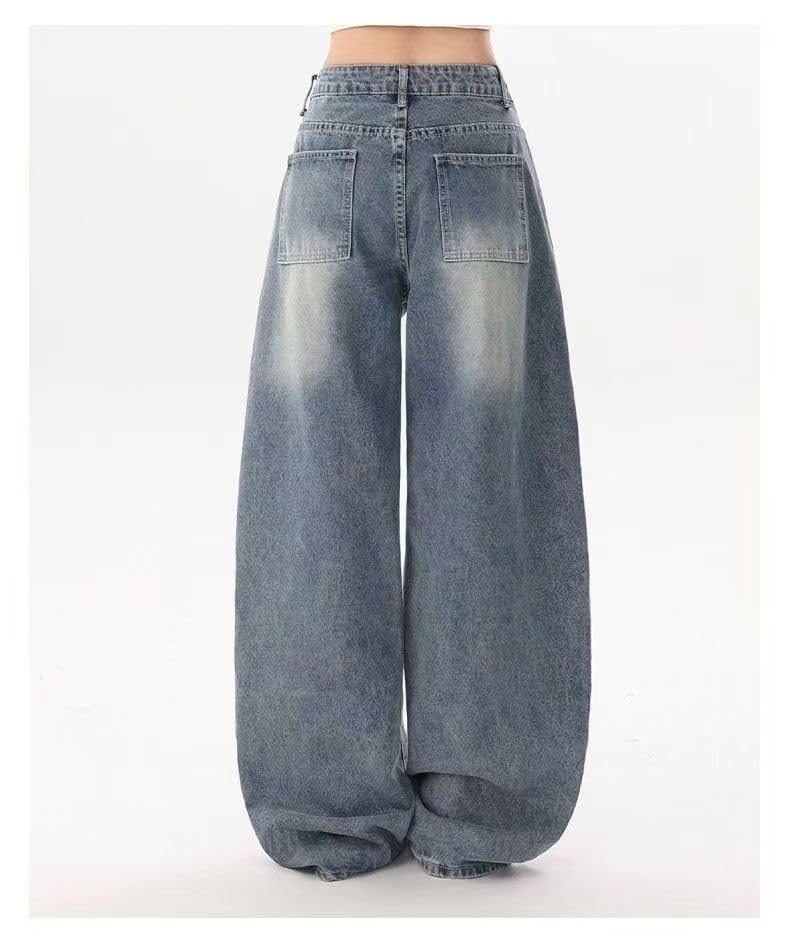 Y2k Unisex Vintage Kawaii Puppy Music Score Print Baggy Jeans Hiphop Street Preppy Cutecore Casual Wide Leg Denim Pants4